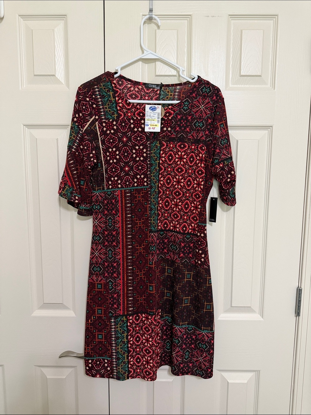 Casual Browns Patchwork Print Shift Dress